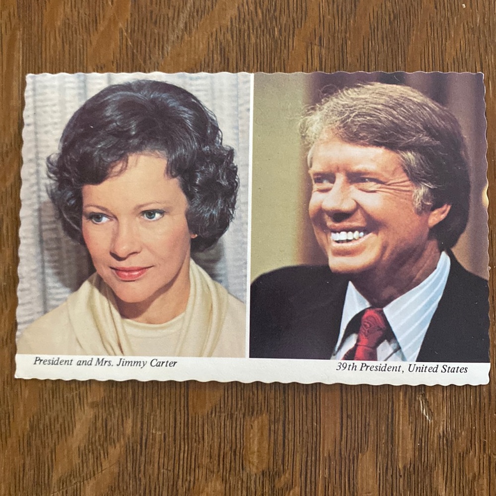 Vintage postcards from the 1970s of President  and Mrs. Carter in Plains, Ga.